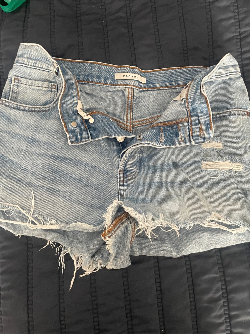 PacSun Light Blue Distressed Denim Cutoff Shorts